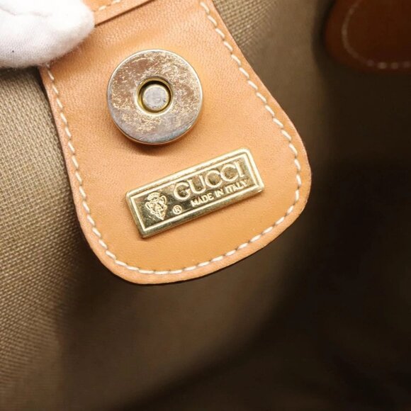 GUCCI Micro GG Supreme Web Sherry Line Bag PVC Beige Gold Auth ep9489 - Picture 10 of 16